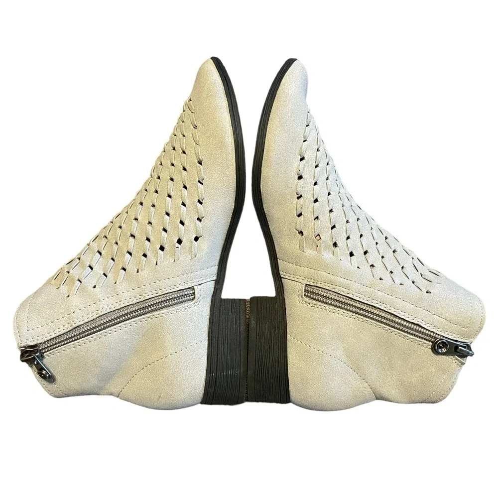 Blowfish Grey Ankle Booties w/Weave Detail & Side Zipper - Sz 6 - Picture 7 of 11